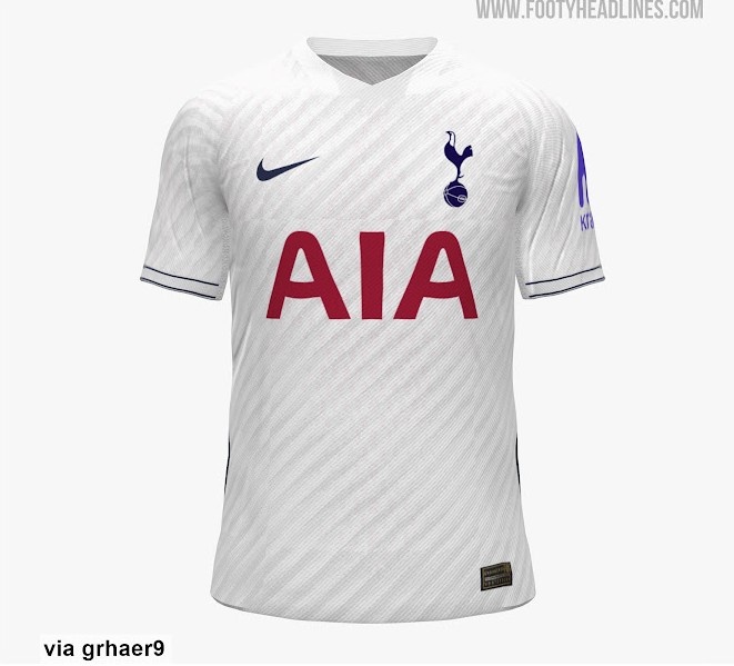 必一运动全站app-热刺新赛季主场球衣谍照：经典白+海军蓝，搭配对角线条纹